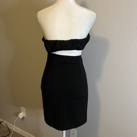 Princess Polly Black Strapless Mini Dress Open Side Size 6 - Picture 4 of 11